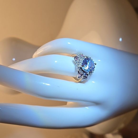 Pink Rhinestone Cat-Shaped Ring - Cute Alloy Fashion Accessory for Women size 8 - Picture 7 of 8